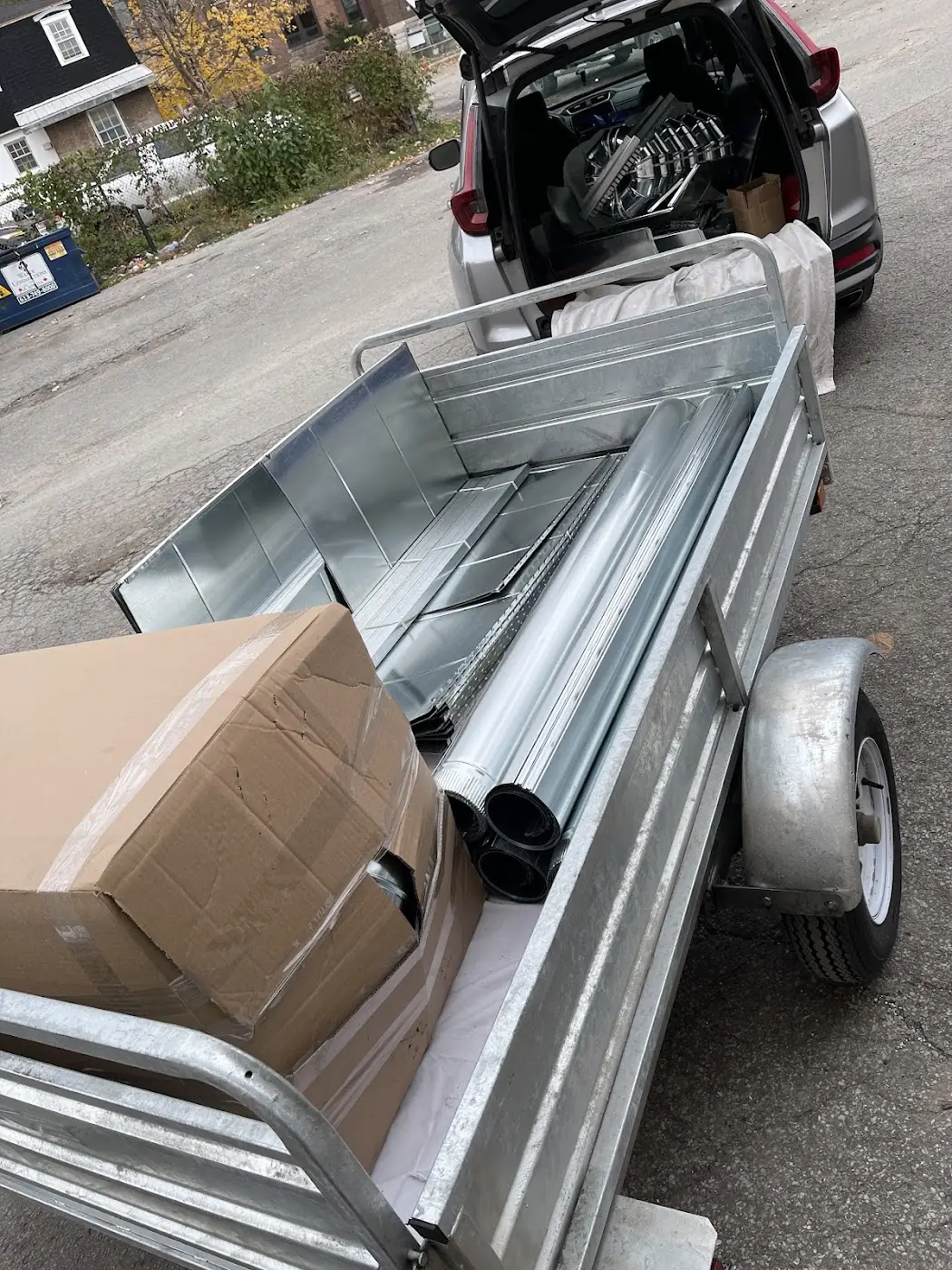 Sheet metal materials on site